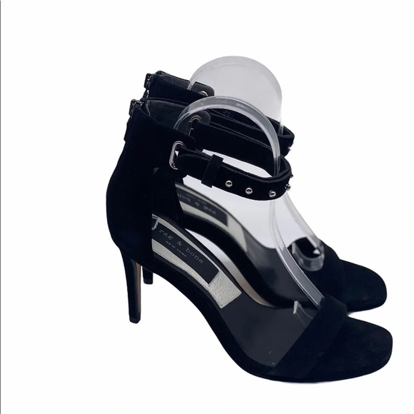 RAG & BONE NIB Black Tamira Studded Suede Heels (Damaged Box) - Picture 14 of 16